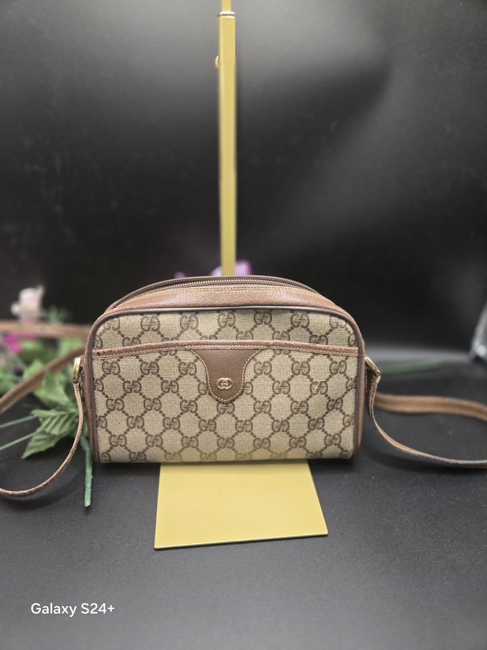 Authentic Vintage Gucci GG Supreme Crossbody Bag | Beige/Brown | Adjustable Stra